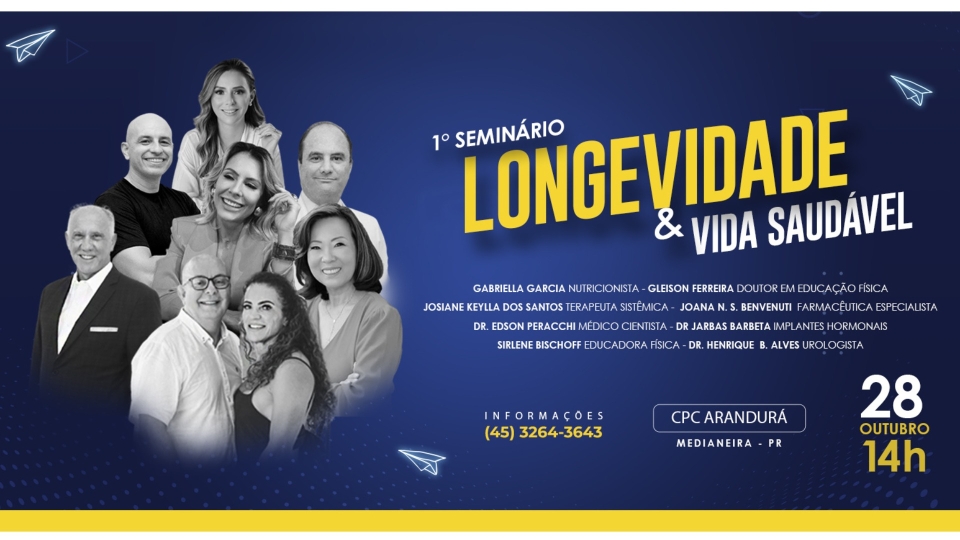 Imagem da postagem VEM AÍ -  1º SEMINÁRIO: LONGEVIDADE E VIDA SAUDÁVEL